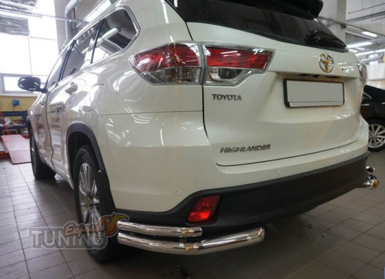 Уголки на задний бампер Toyota Highlander 3 с 2014- года