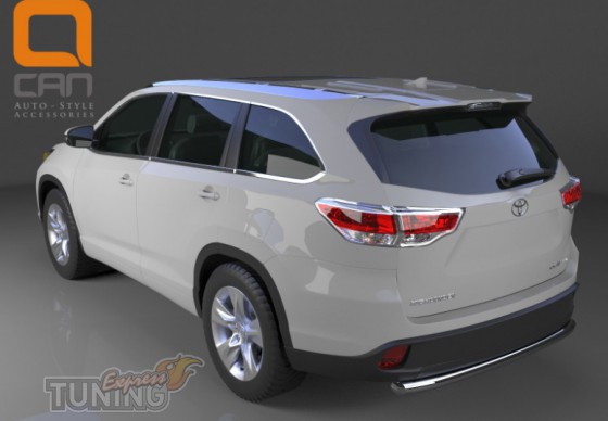 Одинарная труба на задний бампер Toyota Highlander 3