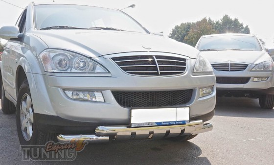 Передняя защита бампера Ssang Yong Kyron дизайн Shark