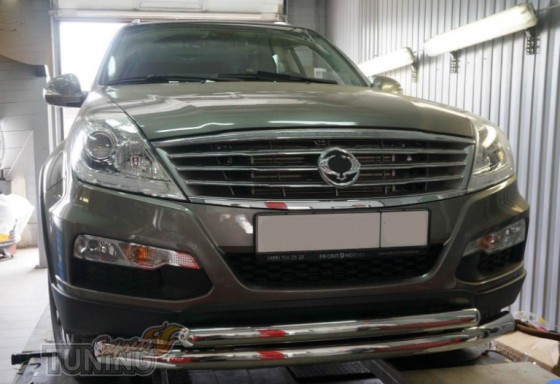 Двойная дуга переднего бампера Ssang Yong Rexton 2