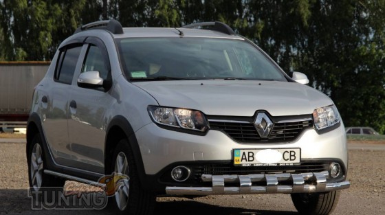 Дуга переднего бампера Renault Sandero 2 дизайн Shark