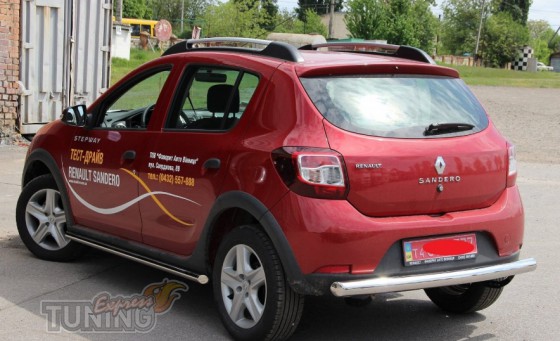 Одинарная труба на задний бампер Renault Sandero 2 Stepway