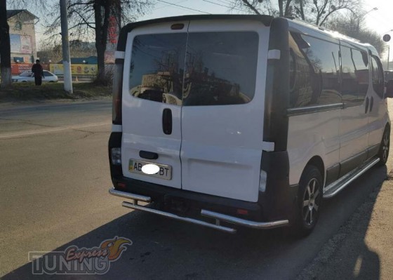 Труба на задний бампер Опель Виваро 1 двойная