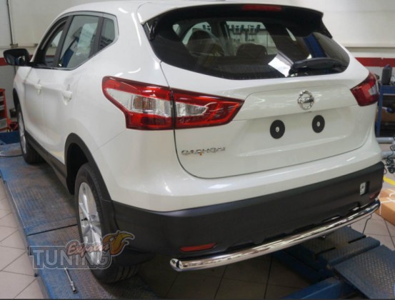 Одинарная труба на задний бампер Nissan Qashqai 2 J11