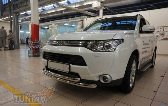 Двойная дуга переднего бампера Mitsubishi Outlander 3