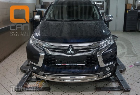 Двойная дуга переднего бампера Mitsubishi Pajero Sport 3