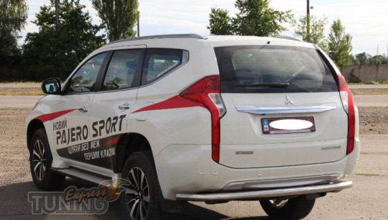 Одинарная труба на задний бампер Mitsubishi Pajero Sport 3