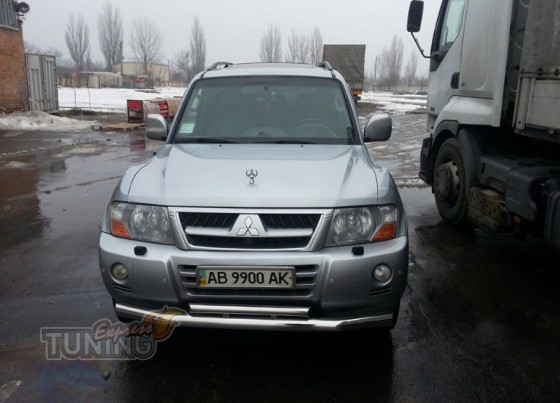 Двойная дуга переднего бампера Mitsubishi Pajero Wagon 3