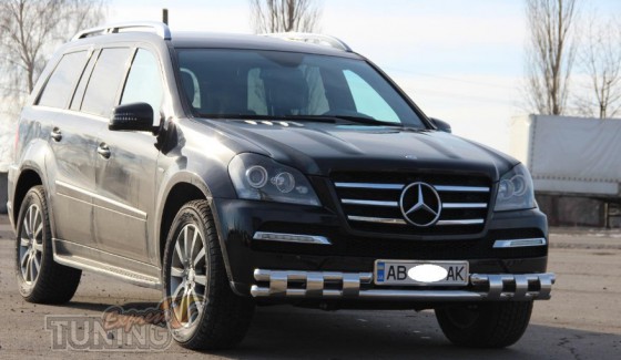 Двойная дуга переднего бампера Mercedes GL X164 стиль Shark