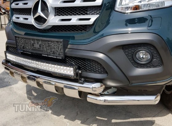 Двойная дуга переднего бампера Mercedes W470 стиль Shark