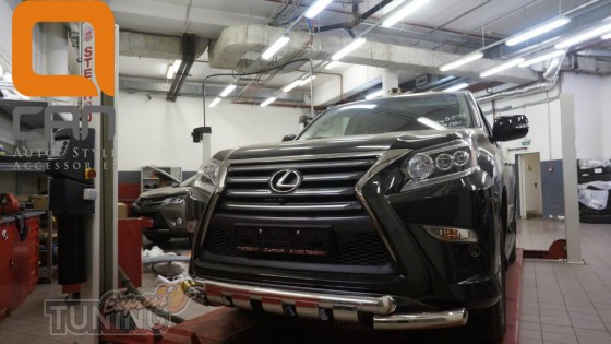 Двойная дуга переднего бампера Lexus GX460 стиль Shark