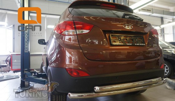 Двойная защита заднего бампера Hyundai ix35 с 2010- года