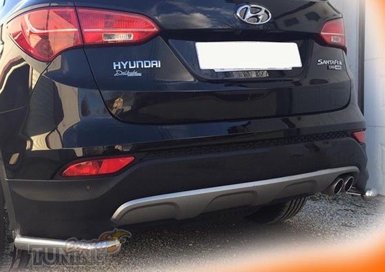 Защитные уголки заднего бампра Hyundai Santa Fe 3 DM