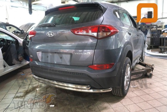 Двойная защита заднего бампера Hyundai Tucson 3 с 2015+