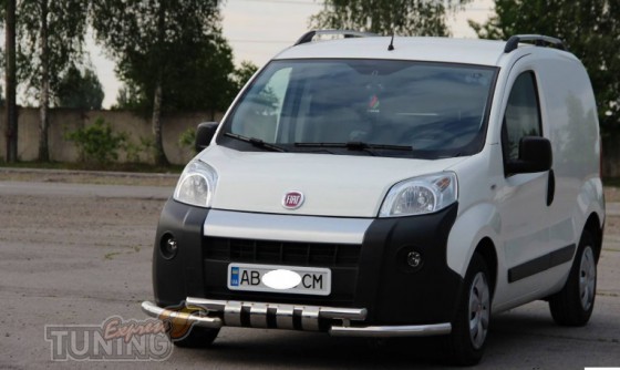 Двойная дуга переднего бампера Fiat Fiorino 3 стиль Shark