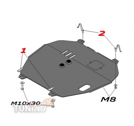 Защита поддона Mitsubishi Outlander XL (защита на мотор Митсубис