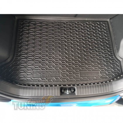 Резиновый коврик в багажник Hyundai Kona двс фото