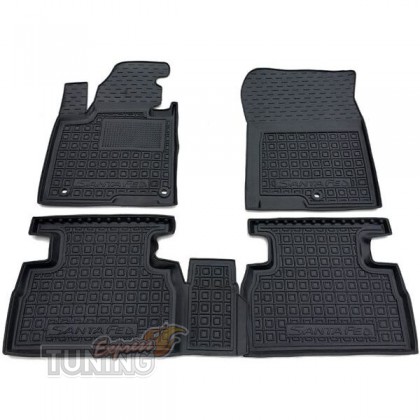 Коврики салона Hyundai Santa Fe 4 TM с перемычкой