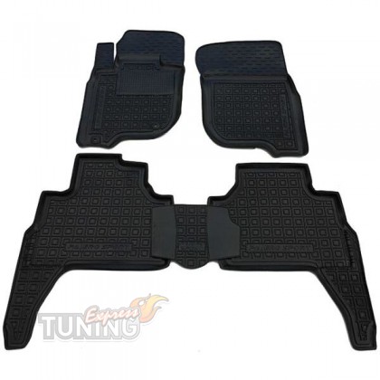 Коврики в салон Mitsubishi Pajero Sport 3 с перемычкой