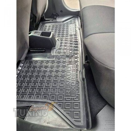 Резиновые коврики для Renault Express 2 с перемычкой