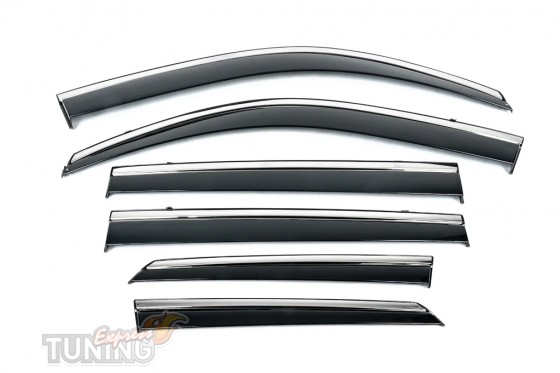 Ветровики с хромом Toyota Prado 150 6 шт 