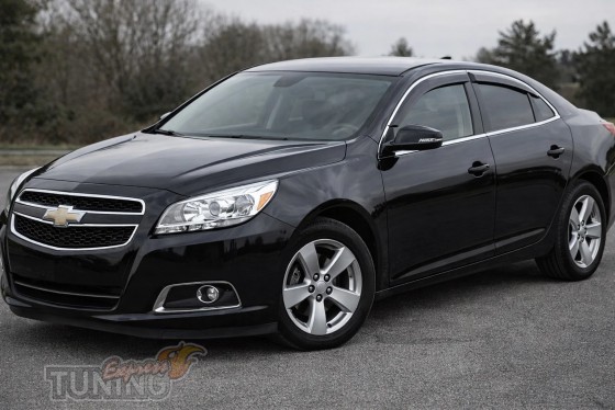 Ветровики с хром молдингами Chevrolet Malibu 2011-2018