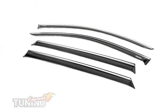 Ветровики с хром молдингом Kia Sorento MQ4 4шт