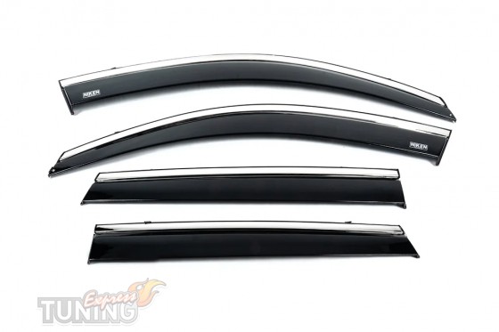 Ветровики окон Kia Sorento 2 с хром полосой