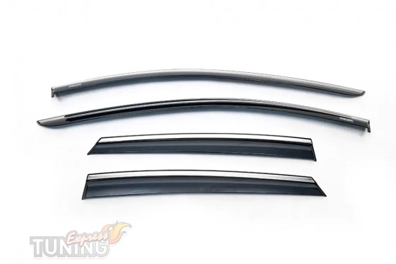 Ветровики с хром молдингом Seat Leon 3 2012-20202