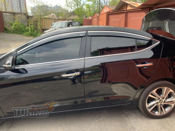 Ветровики с хромом Hyundai Elantra AD 6 поколения