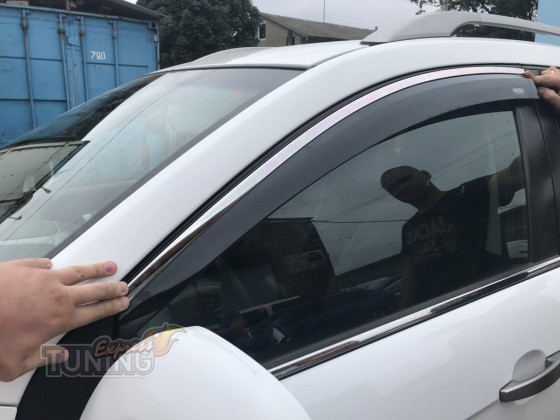 Ветровики с хромом Opel Astra K хэтчбек 2015-2021