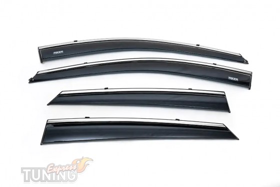 Ветровики с хромом Hyundai IX35 комплект 4шт
