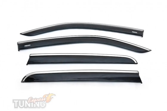 Ветровики окон Volkswagen Amarok с 2010 года с хромом