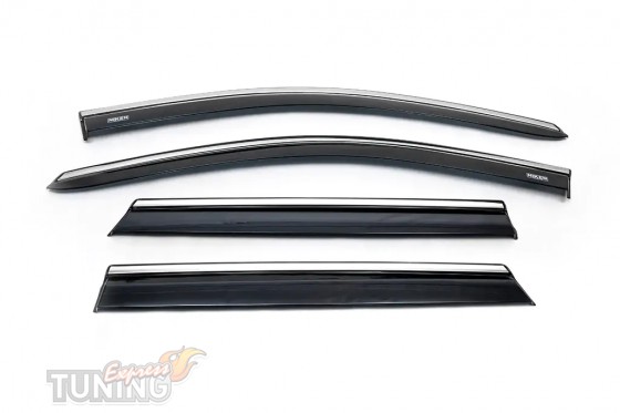 Ветровики с хром молдингом NIssan Qashqai 2 J11