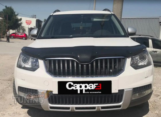 Мухобойка на капот Skoda Yeti рестайлинг 