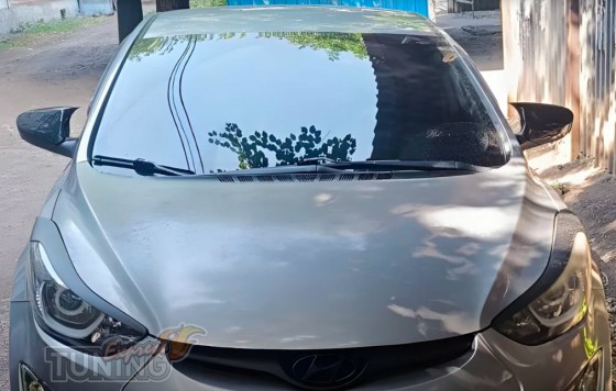 Накладки на зеркала Hyundai Elantra 5 MD черные