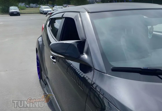 Накладки на зеркала Hyundai Veloster черные