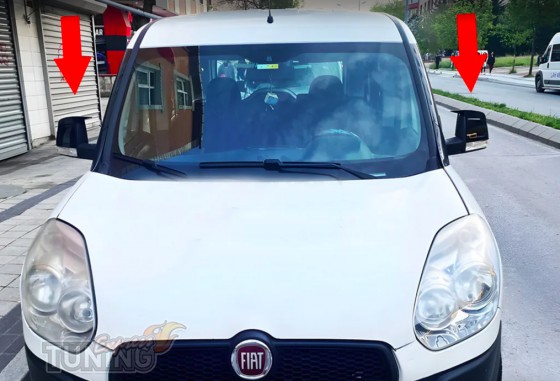 Крышки на зеркала Fiat Doblo 2 черные