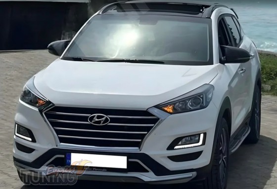 Накладки на зеркала Hyundai Tucson 3 TL черные