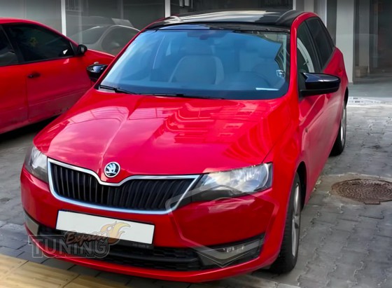 Крышки на зеркала Skoda Rapid черные