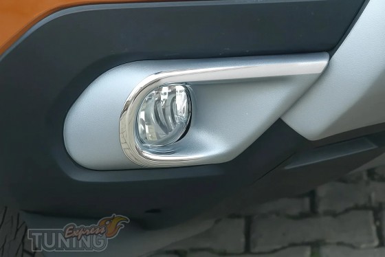 Хром накладки на туманные фары Renault Kangoo 3 поколения фото