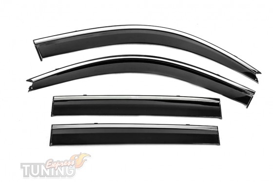 Ветровики окон Lexus GX 470 2002-2009 c хромом