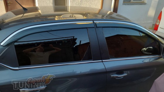 Ветровики окон Citroen C-Elysee с хром полосой