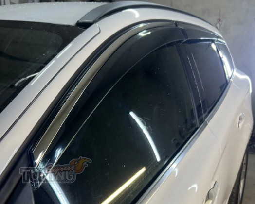 Ветровики для Volvo XC60 1 с хром накладками