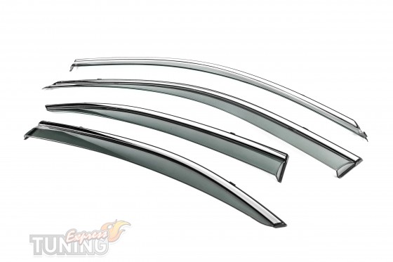 Ветровики на окна Hyundai Elantra HD 2006-2010 с хромом фото