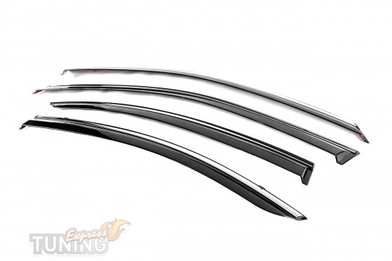 Ветровики окон с хром полосой для Lexus ES 350 2006-2011