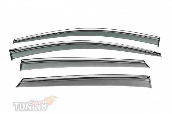 Ветровики окон Toyota Prius 4 поколения с хром молдингамифото