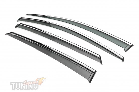 Ветровики на окна Toyota Prius 4 с хромом с 2015 года