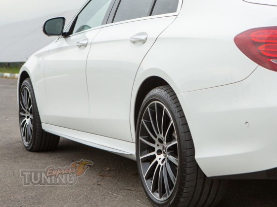 Пластиковые пороги на Mercedes E-Class W213 комплект 2шт