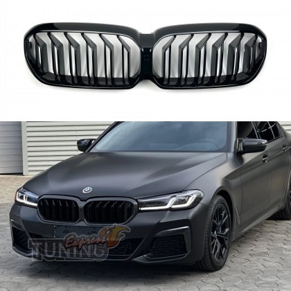Решетка BMW 5 G30 / G31 ноздри 2020+ стиль M5 F90 черная